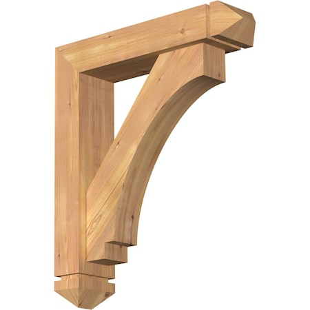 Imperial Arts And Crafts Smooth Bracket W/ Offset Brace, Western Red Cedar, 5 1/2W X 24D X 28H